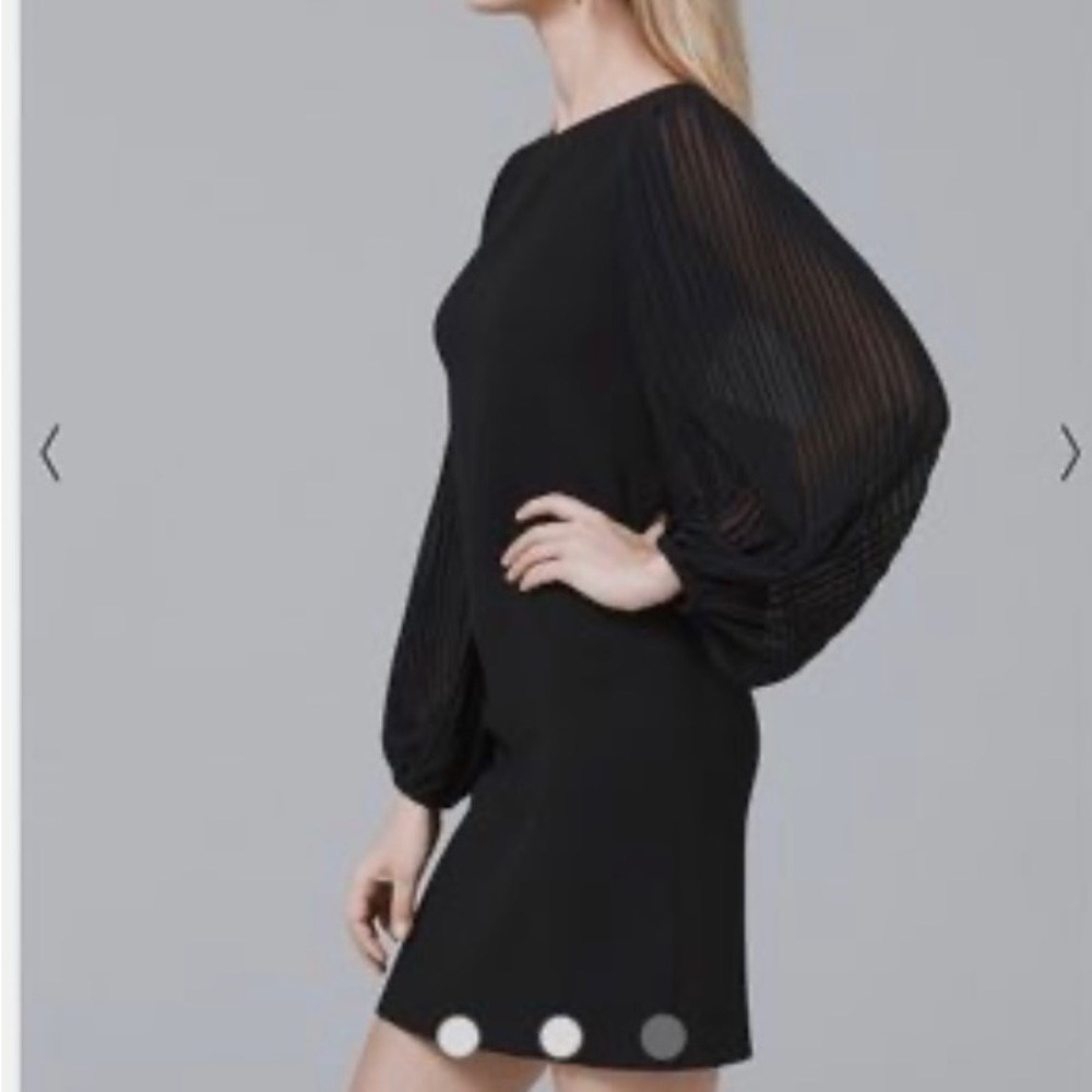 White House Black Market pleated sleeve cocktail dress, size 0.